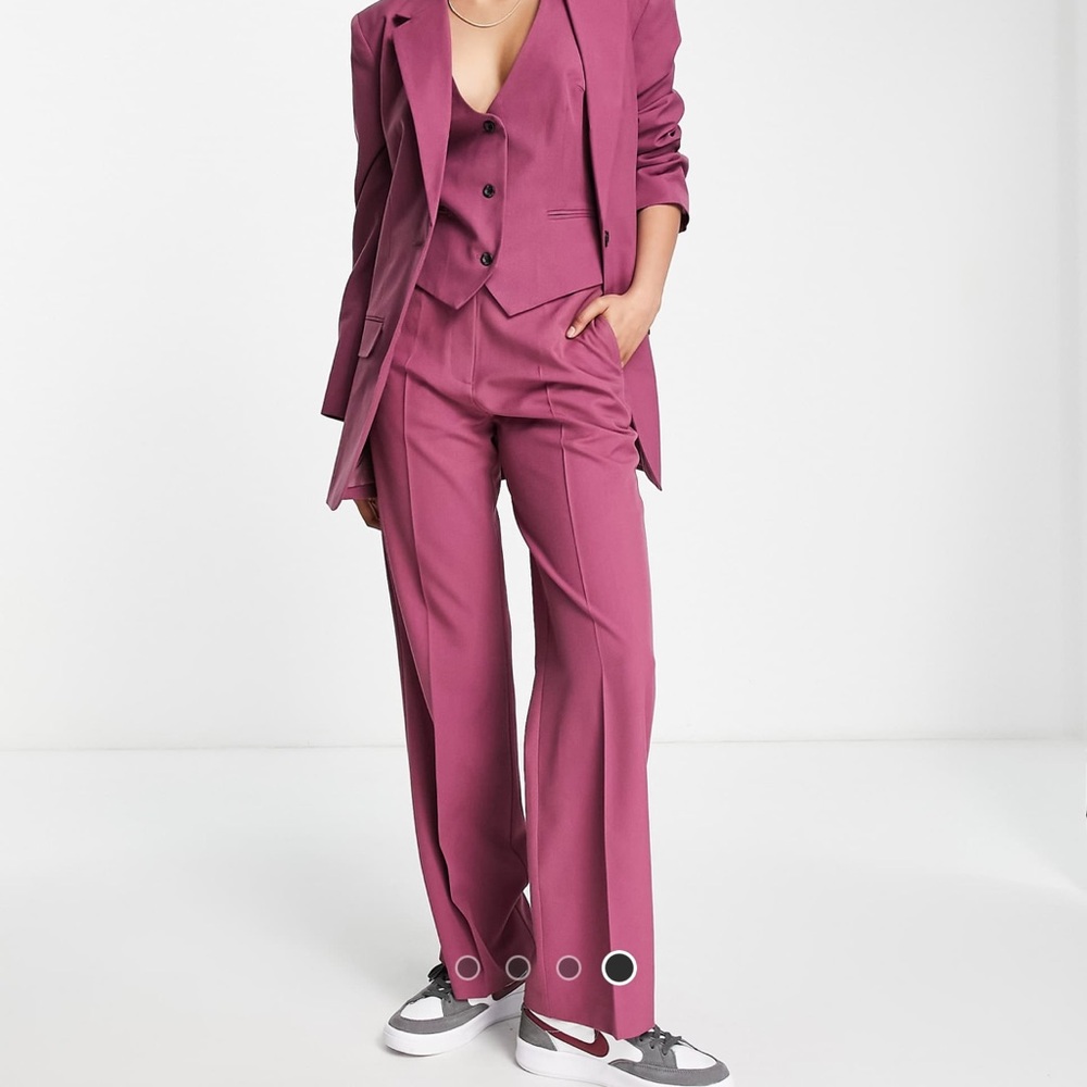 ASOS Design Mix and Match Slim Boy Suit in Plum
